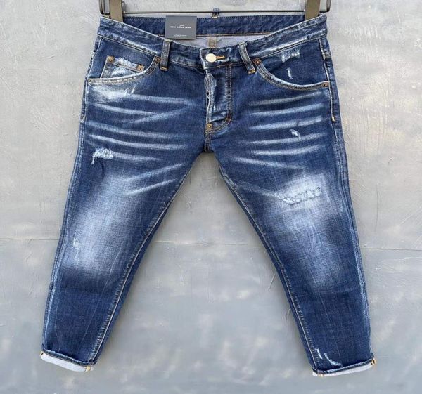 

2021 new brand of fashionable european and american men039s casual jeans highgrade washing pure hand grinding quality optim4620939, Blue