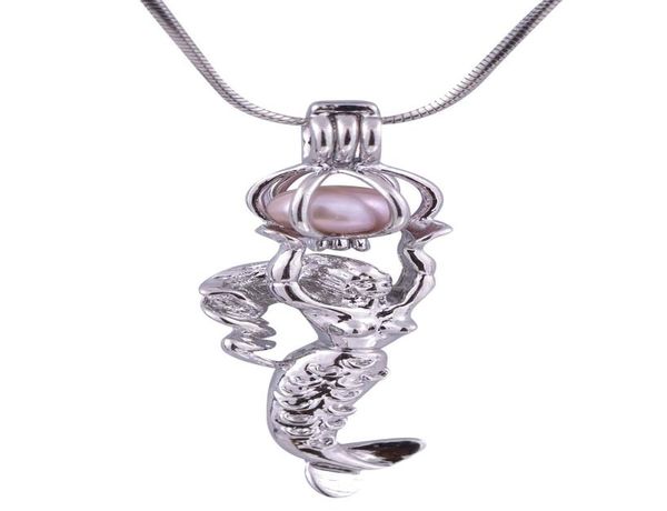 

summer jewelry mermaid cage pendant necklace pearls cage locket choker necklaces for women jewellery gift pack of 5 pcs cp0383680465, Silver