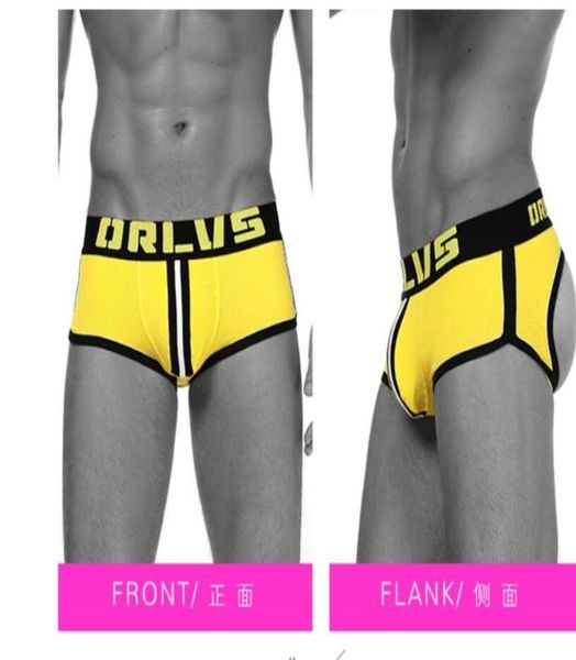 

fine new orlvs brand men underwear boxer shorts backless buttocks cotton open back gay jockstrap cuecas panties 4piecelot3391126, Black;brown