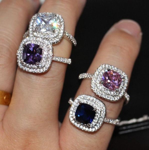 

victoria wieck luxury jewelry 925 sterling silver cushion shape multi color cz diamond gemstones birthstone women wedding pave rin8627844