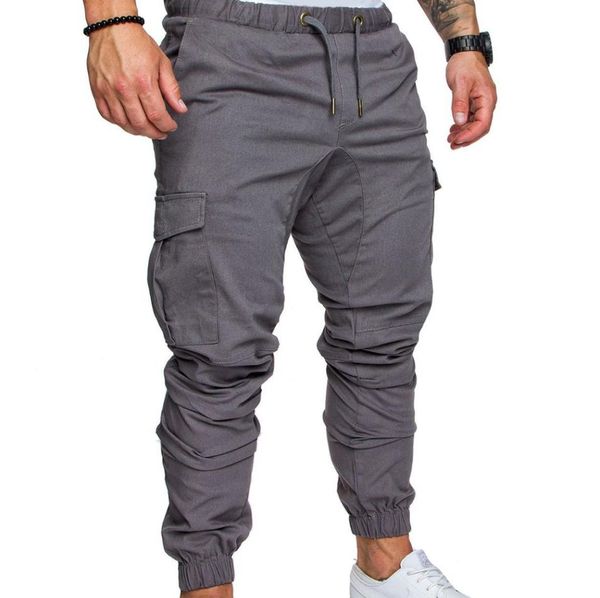 

fashion men039s sweatpants jogging tracksuit sports jogger straight leg pencil trousers cargo sportwear pants slim fit fabala4283447, Black