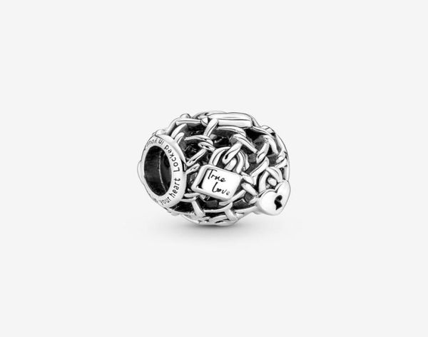 

100% 925 sterling silver openwork chain link charms fit original european charm bracelet fashion wedding engagement jewelry accessories36551, Bronze;silver