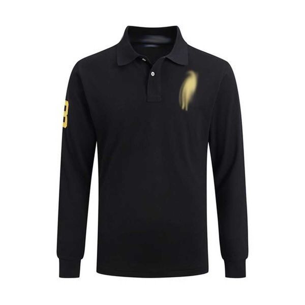 

mens polos shirts big horse autumn long sleeve casual fashion polo wtky, White;black