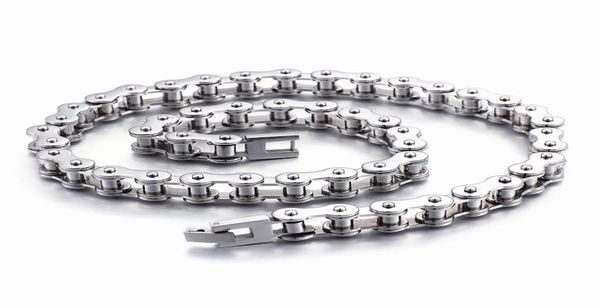 

sda cool 316l stainless steel biker chain necklace men women simple motorcycle chain jewelry 10mm wide high polish8741651, Silver