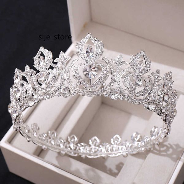 

tiaras tiaras baroque crystal round crown tiara rhinestone prom princess diadem tiaras and crowns for women bride wedding hair accessories z, White;golden