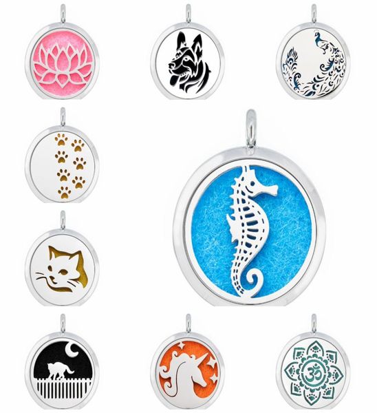 

sea horse peacock mouse 30mm magnet essential oil aromatherapy perfume pendant diffuser locket pendant fit for necklace women jewe2703958, Silver
