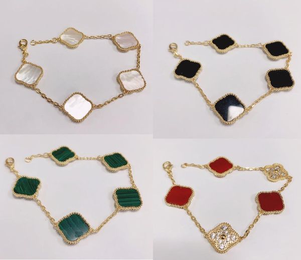 

fashion designer clover bracelets charm bracelet love bangle party wedding link chain couple gift women luxury jewelry a46459264, Golden;silver