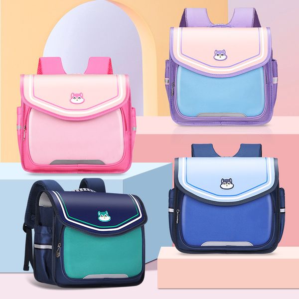 

school bags children's simple level british style large capacity backpack girl boy student patch work school bag waterproof mochila 230