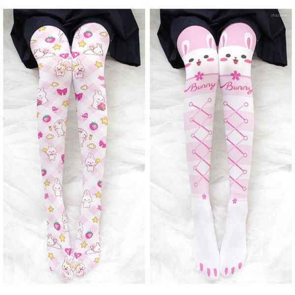 

socks hosiery cat print stockings for women thin summer tights pantyhose girl cute japanese twodimensional leggings stocki5373406, Black;white