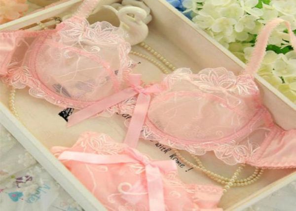 

intimates bra set lace underwear push up brassiere lingerie transparent bralette women bra panties set6955538, Red;black
