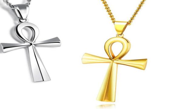 

men039s charm classic stainless steel mens chains 18k gold plated vintage amulet cross pendant necklaces jewelry gifts8080632, Silver