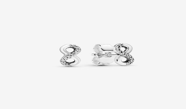 

infinite love earrings authentic 925 sterling silver pave cubic zirconia stud earrings fashion earrings jewelry accessories for wo7934334