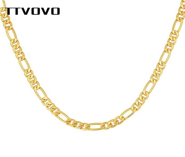 

ttvovo men chain necklace for pendant gold tone 5mm-6mm width cuban curb miami figaro link chain punk rock hip hop jewelry 2010137077315, Silver
