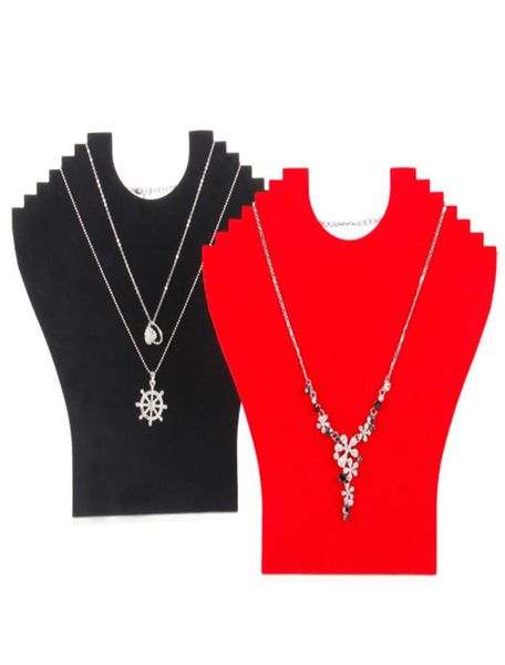 

whole 4 blackred velvet necklace display stand board for 6 pcs6334037, Black