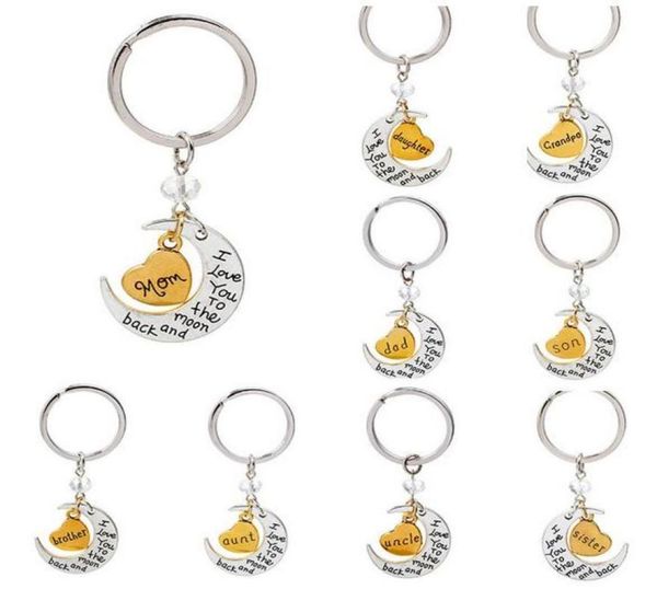 

ship new i love you to the moon and back keychain key ring set 10 style 8817975, Silver