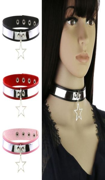

pentagram leather punk choker collar choker necklace neckband trend personality temperament collar clavicle necklace8516167, Golden;silver
