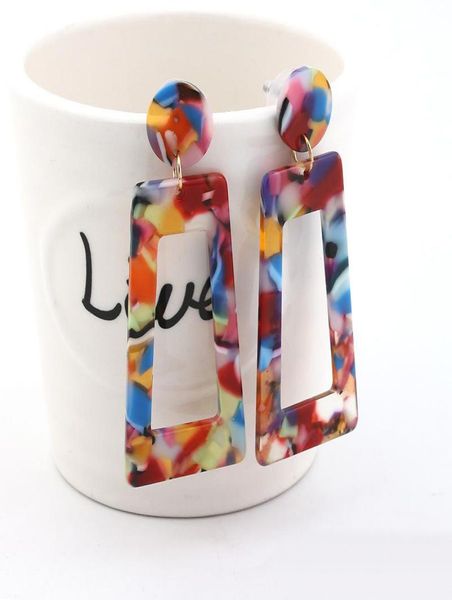 

bohemian style ear stud acetate geometric rectangle dangle drop earrings 8 styles resin acrylic earrings women jewelry3284027, Silver