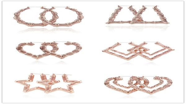 

big circle hoop earrings women europe and america gold rose gold ethnic large vintage bamboo wives earrings for famale jewelry gif1152281, Golden;silver