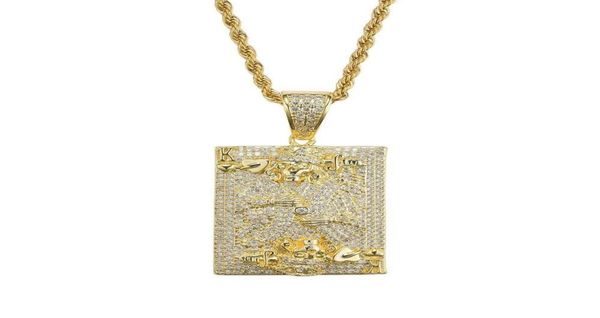 

hip hop card k diamonds pendant necklaces for men women western luxury skeleton king necklace real gold plated copper zircons jewe2742322, Silver