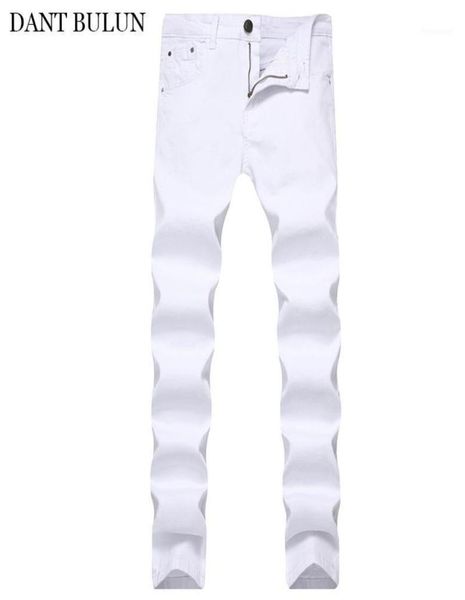 

men039s jeans for men stretch denim tight slim fit classic skinny jean hombre elastic casual white pencil pants mens brand4623512, Blue