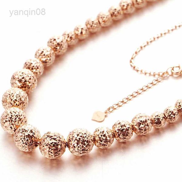 

pendant necklaces 585 purple gold plated 14k rose gold sparkling beads necklace for women luxury fashion exquisite collarbone chain jewelry, Silver