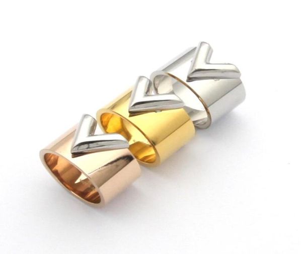 

luxury wide ring 3 color women designer v couple rings without box2547319, Silver