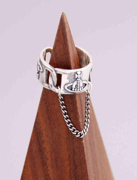 

new 2021 retro saturn chain ring planet s silver color braided personality adjustable opening finger8835021