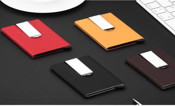 

high qualitid men039s wallets credit card holder automatic card sets business aluminum wallet card sets cash clip holder2328821, Black