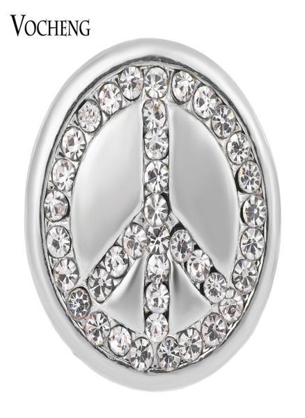 

vocheng noosa ginger snaps studded bling crystal peace sign 18mm button jewelry vn13385366650