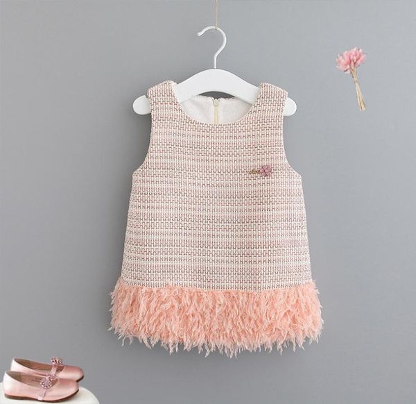 

2 colors autumn and winter new children039s clothing girls plus velvet warm little fragrance wind princess jumpsuit vest p1225448624, Red;yellow