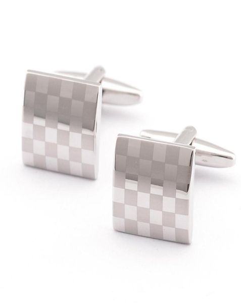 

stylish pattern cufflinks 4 color square cufflink 16mm french cuff links for wedding father039s day christmas gift3147916, Silver