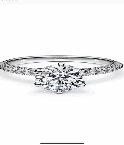 

classic 6 claws luxury group setting moissanite women039s rings d color vvs1 test positive certified diamond included certifica6134079, Black