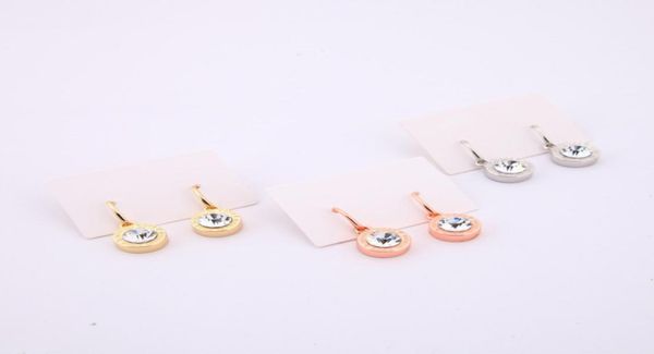 

round crystal charm earrings big diamond hook earring with cards1830311, Golden