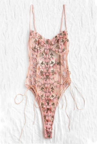 

ladies underwear for women lingerie erotic corset lace mesh sleepwear nightwear embroidered strap onepiece pajamas x0526358120, Red;black