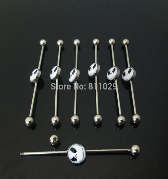 

scaffold barbells charm 10pcs surgical stainless steel nightmare before christmas industrial barbell piercing 9653418, Slivery;golden