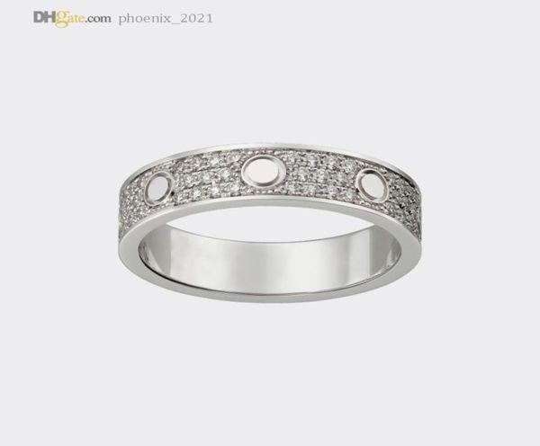 

designer rings love ring carti band diamondpave wedding ring silver womenmen luxury jewelry titanium steel goldplated never fad1836951
