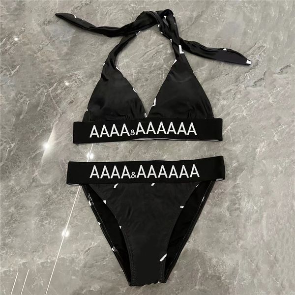 

printed bikini designer letter printed two pieces women swimwear outdoor beach pool parties swimsuit bikini shaped bikini biquini, White;black