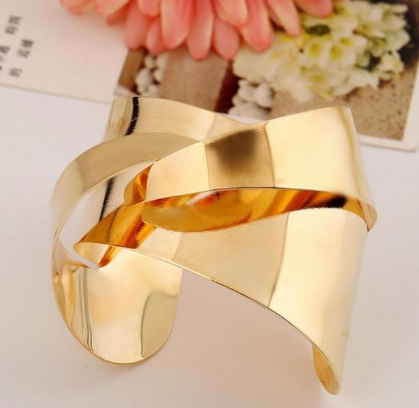 

rose gold bangle irregular type cuff bangles women gold silver metal wide bangles bracelets nz1997423, Black