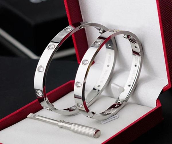 

2022 nail screw charm bracelets design women love bangle men luxury designer jewelry stainless steel lovers gift silver rose gold 3911030, Black