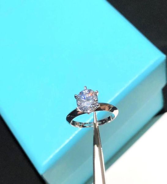 

rings band 6 claw diamond luxury designer jewelry love lovers ring gift women mens couple fashion wedding party thanksgiving days 5367602, Silver