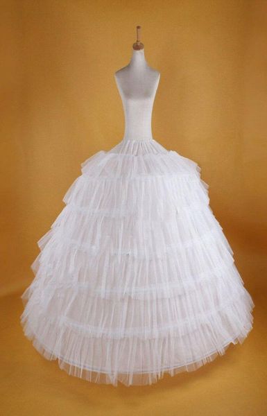 

quality ball gown 6 hoops petticoat for wedding dress crinoline bridal underskirt layes slip 6 hoop skirt for quinceanera dre8370519, White