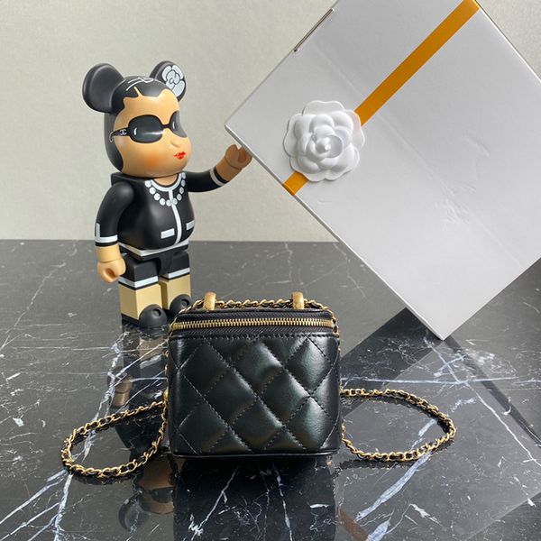 

10a retro mirror quality designer mini dressing case genuine leather chain bag 10a mirror quality crossbody bag with box c092