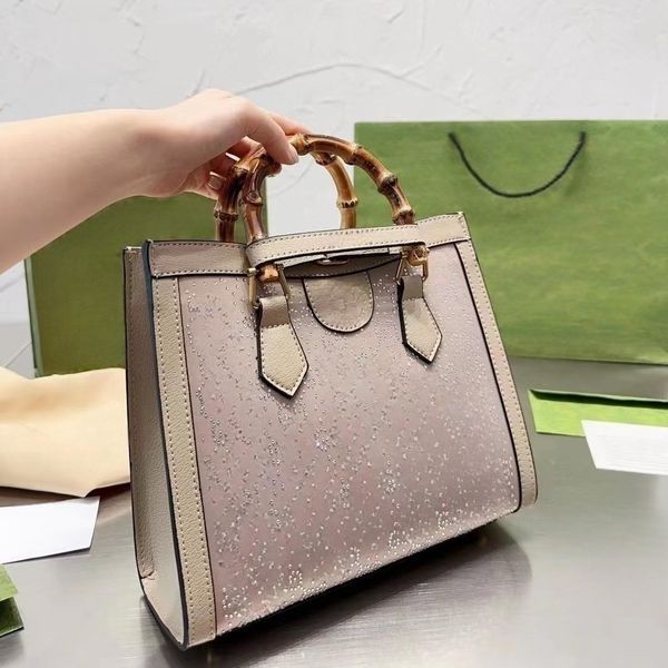 

luxury handbags bamboo handle designer tote bag womens purses shoulder bags leather totebags cc bag purses designer woman handbag with box