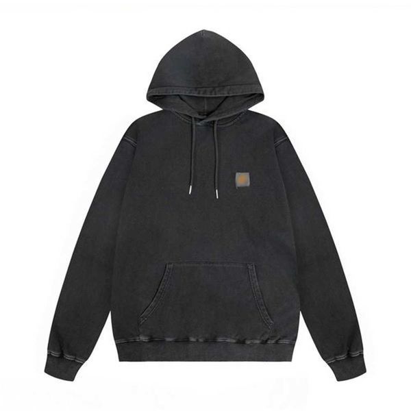 

mens hoodie pullover classic sweatshirts letter embroidery heavy industry washing round neck couple hoodies 9nik, Black