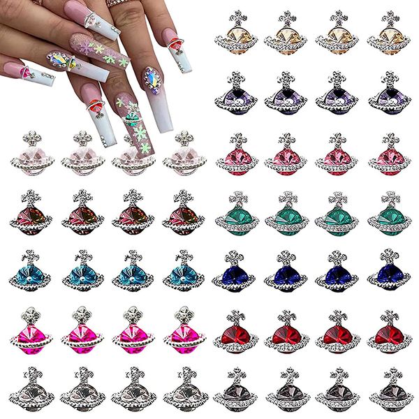 

nail art decorations 100pcs 3d s planet charms shiny shape alloy diamond crystal decoration supplies 230712, Silver;gold