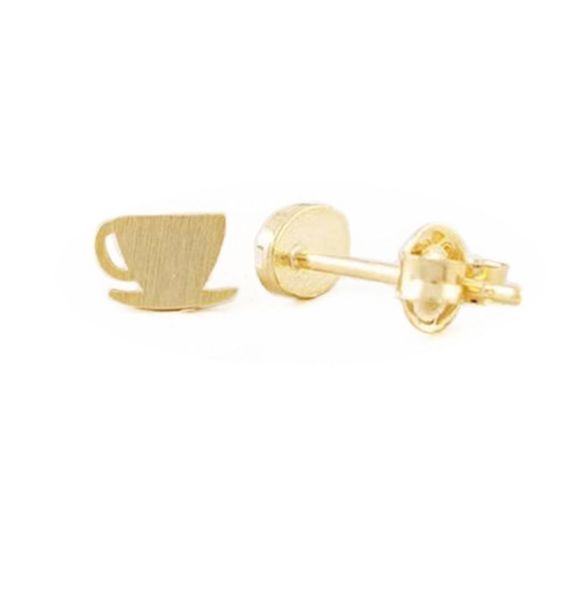 

fashion gold stud earrings combination of the cups and plates stud earring whole3839132, Golden;silver