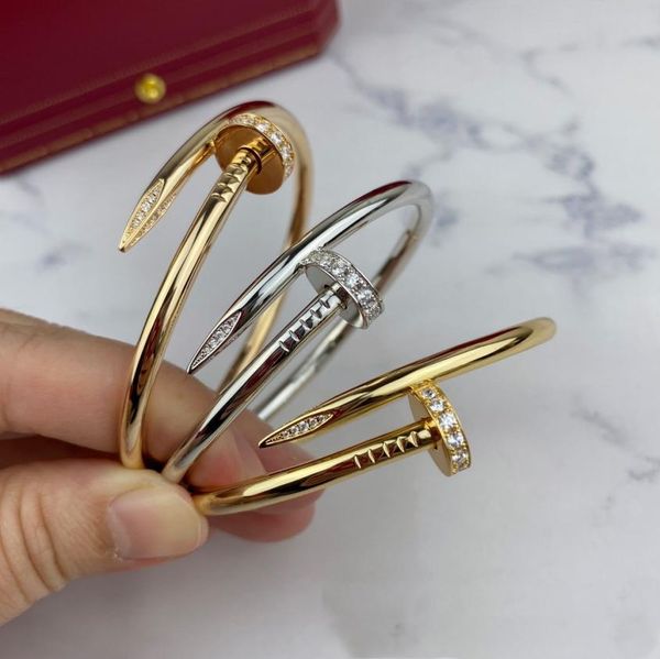 

nail series gold bangle diamond au 750 18 k adita never fade 16 17 18 size with box official replica luxury brand jewe6489392, Black