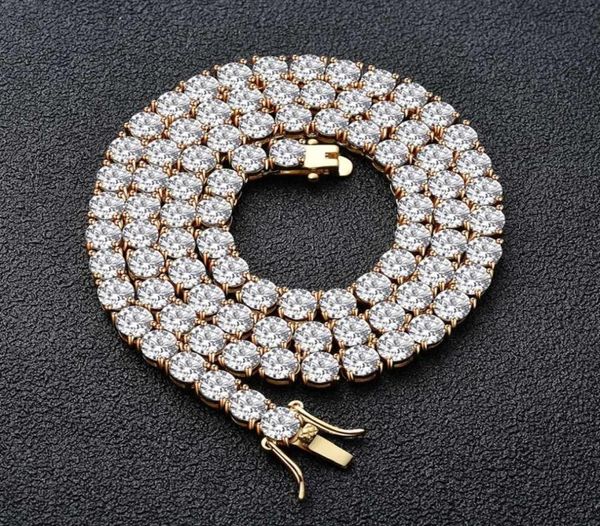 

environment copper tennis chain microinclosed zircon 3mm 4mm 5mm twinkle diamond single row chains hip hop iced out 6315857, Silver