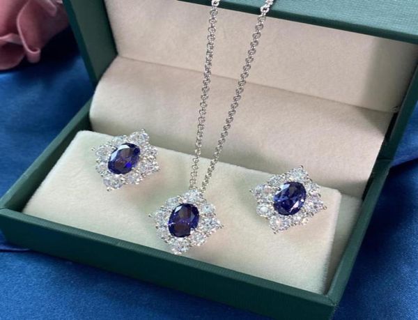 

stud solid 925 sterling silver sparkling sapphire high carbon diamond bridal earrings wedding party fine jewelry whole8415395, Golden;silver