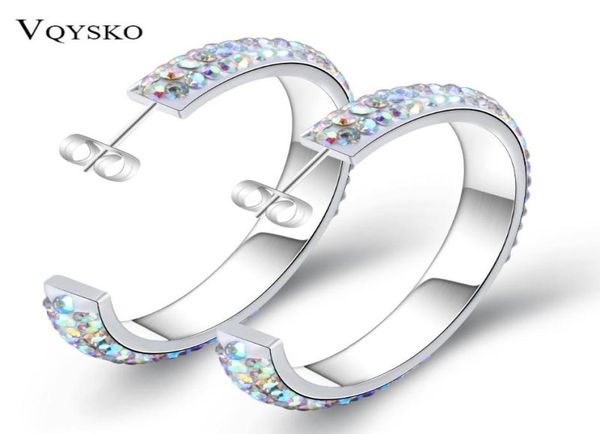 

whole morecolor fashion stainless steel womens earrings with cz luxury crystal big circle stud earrings jewelry8902207, Golden;silver